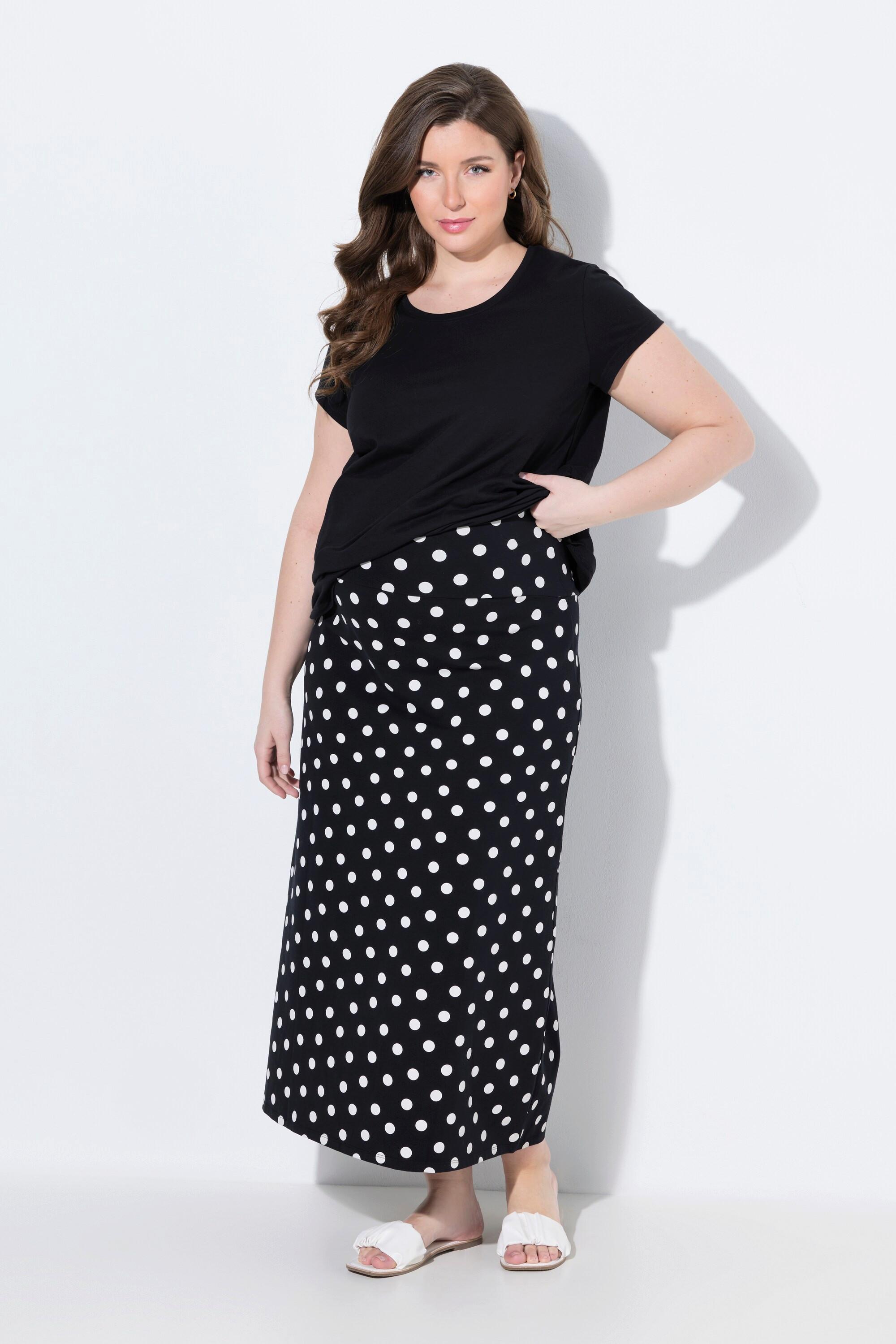 Ulla Popken Bellieva Gonna Maxi Jersey Fantasia Fascia Elastica  