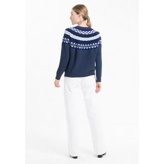 Studio Cashmere8  NAMI 26 Pull col rond torsardé en jacquard - 100% cachemire 