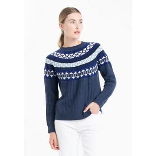 Studio Cashmere8  NAMI 26 Pull col rond torsardé en jacquard - 100% cachemire 