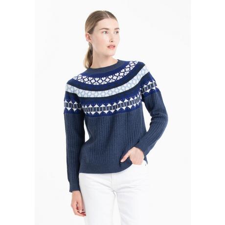 Studio Cashmere8  NAMI 26 Pull col rond torsardé en jacquard - 100% cachemire 