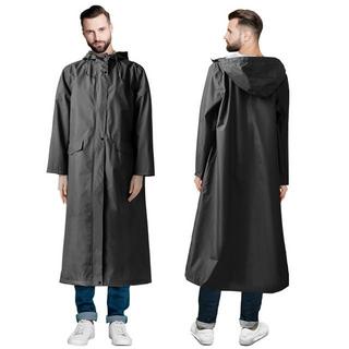 Alopini Langer Wasserdichter Regenmantel Unisex Regenponcho mit Pattentasche  