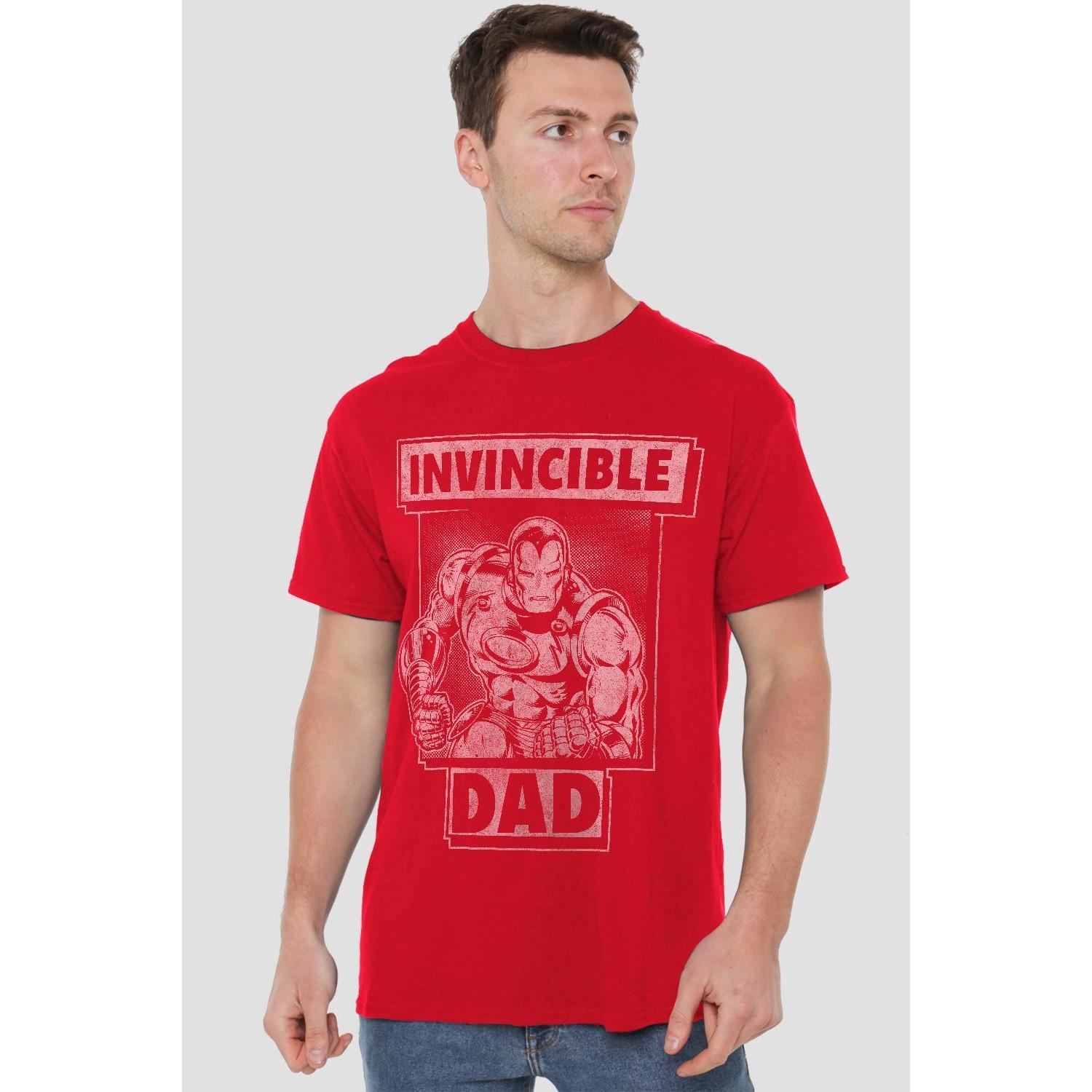 Iron Man  Invincible Dad TShirt  Vatertag 