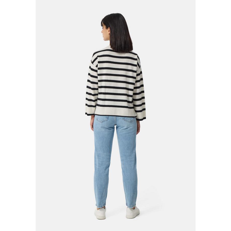CASH-MERE.CH Pullover in cashmere girocollo a righe  