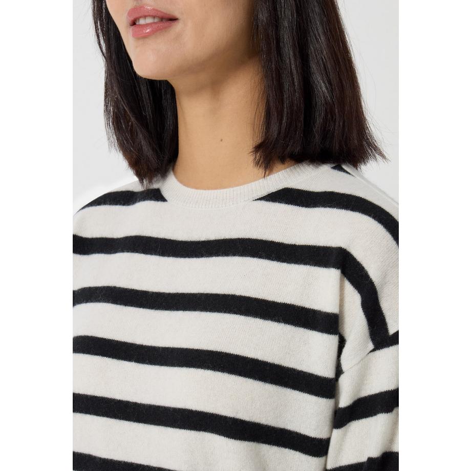 CASH-MERE.CH Pullover in cashmere girocollo a righe  