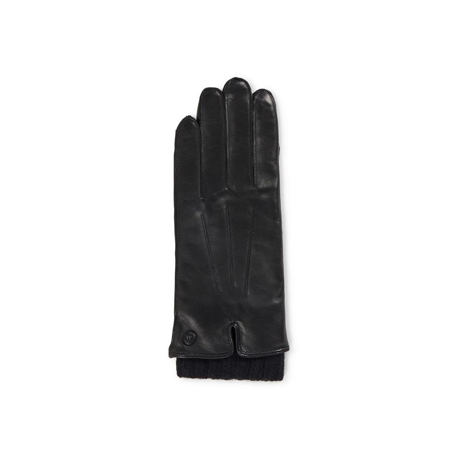 CASH-MERE.CH Gants en cuir à doublure allongée et fonction écran tactile  