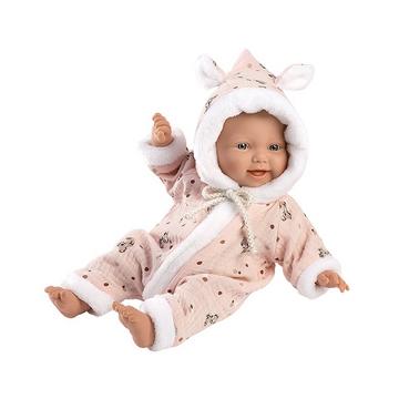 Babypuppe mit Overall Rosa (32cm)