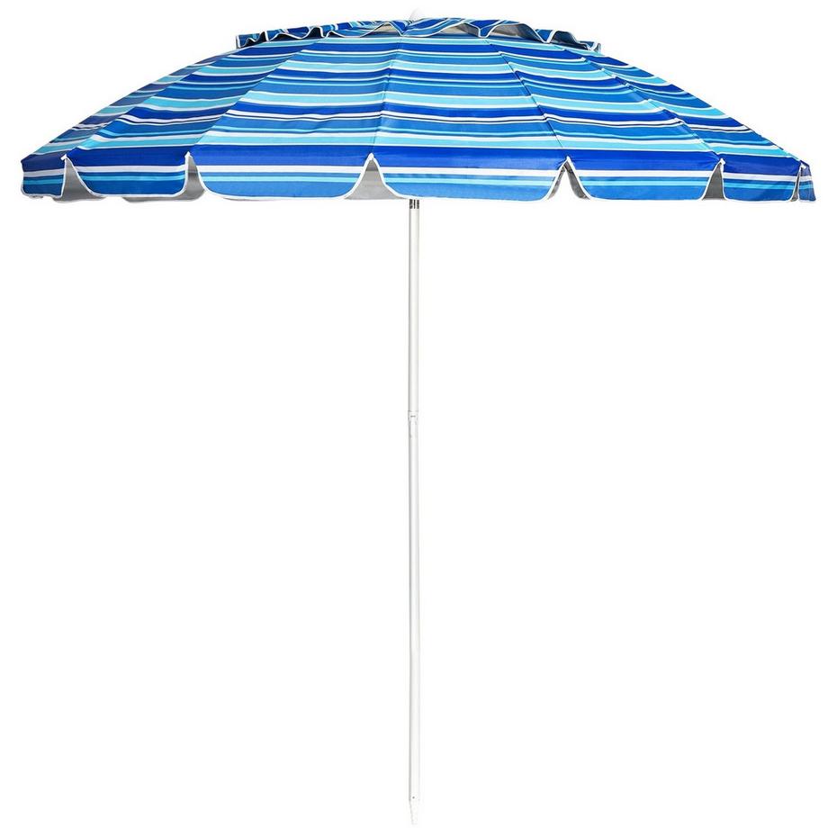 Northix Ombrellone da spiaggia 243 cm Ombrellone da esterno Ombrellone da spiaggia inclinabile in alluminio - blu scuro  