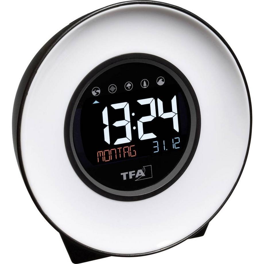 TFA Dostmann MOOD LIGHT Lichtwecker mit Naturgeräuschen und Farbwechsel-Stimmungslicht  