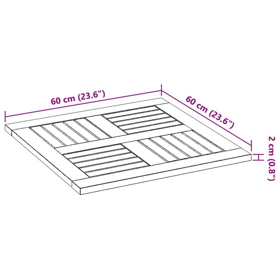 VidaXL Dessus de table bois d'acacia  
