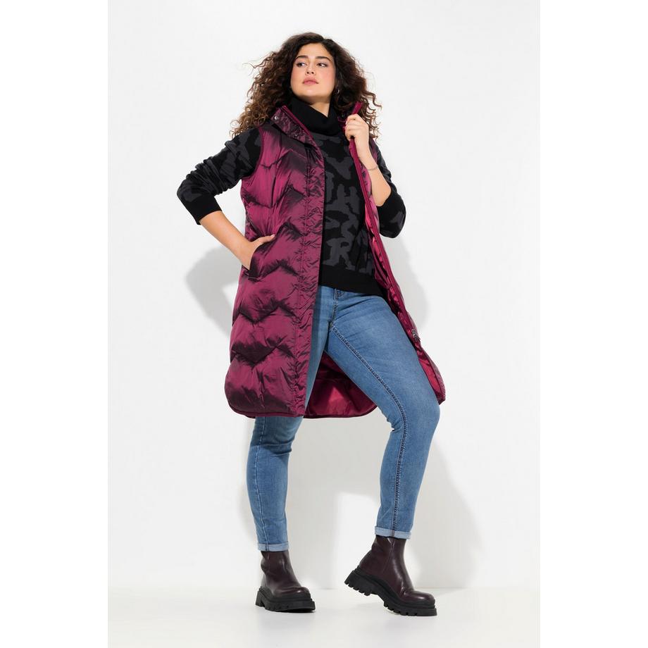 Ulla Popken HYPRAR Gilet Matelassé Fonctionnel Capuche Col Montant Recyclé  