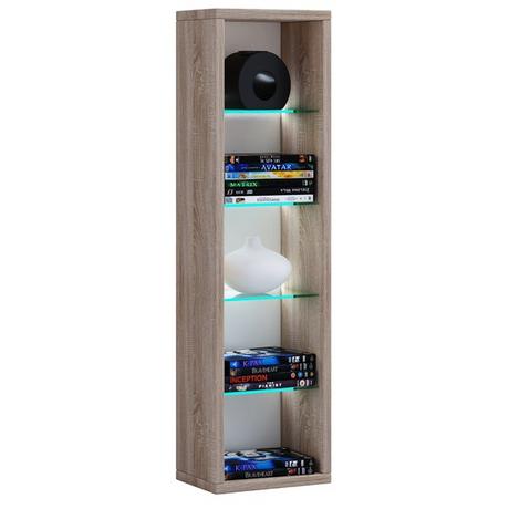 VCM Holz CD DVD Stand Aufbewahrung Standregal Bücherregal Deko Regal Glas Rasato  