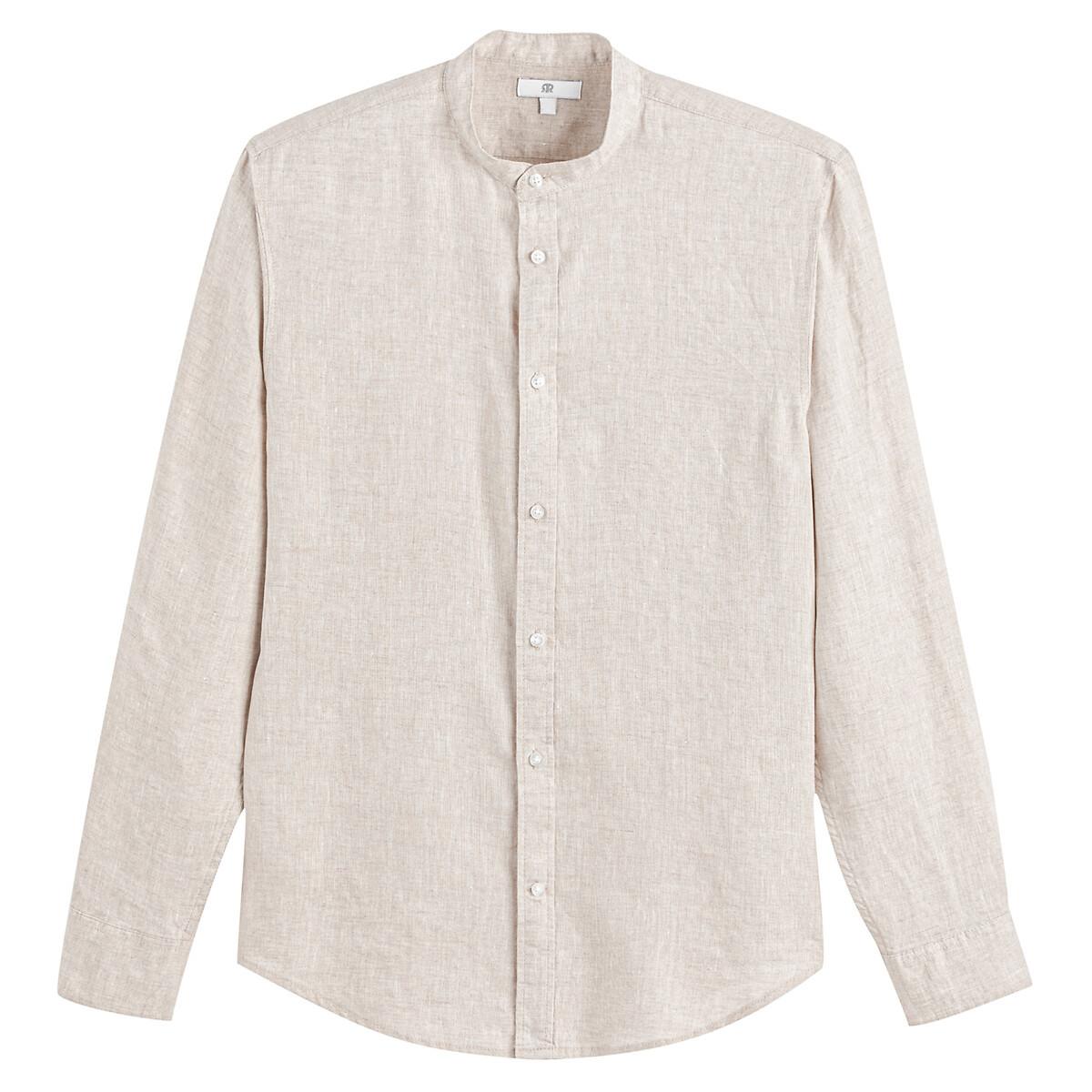 La Redoute Collections Signature Gerades Leinenhemd Stehkragen  