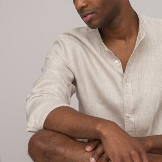 La Redoute Collections Signature Gerades Leinenhemd Stehkragen  