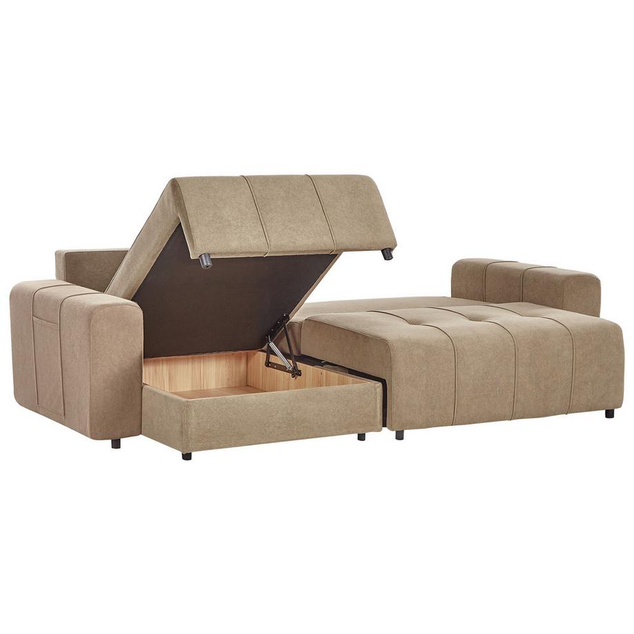 Beliani Canapé d'angle côté droit en Tissu Moderne INNVIK  