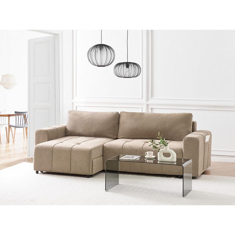 Beliani Canapé d'angle côté droit en Tissu Moderne INNVIK  