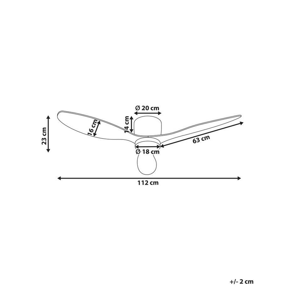 Beliani Deckenventilator mit Licht aus Kunststoff Skandinavisch VEMBAR  