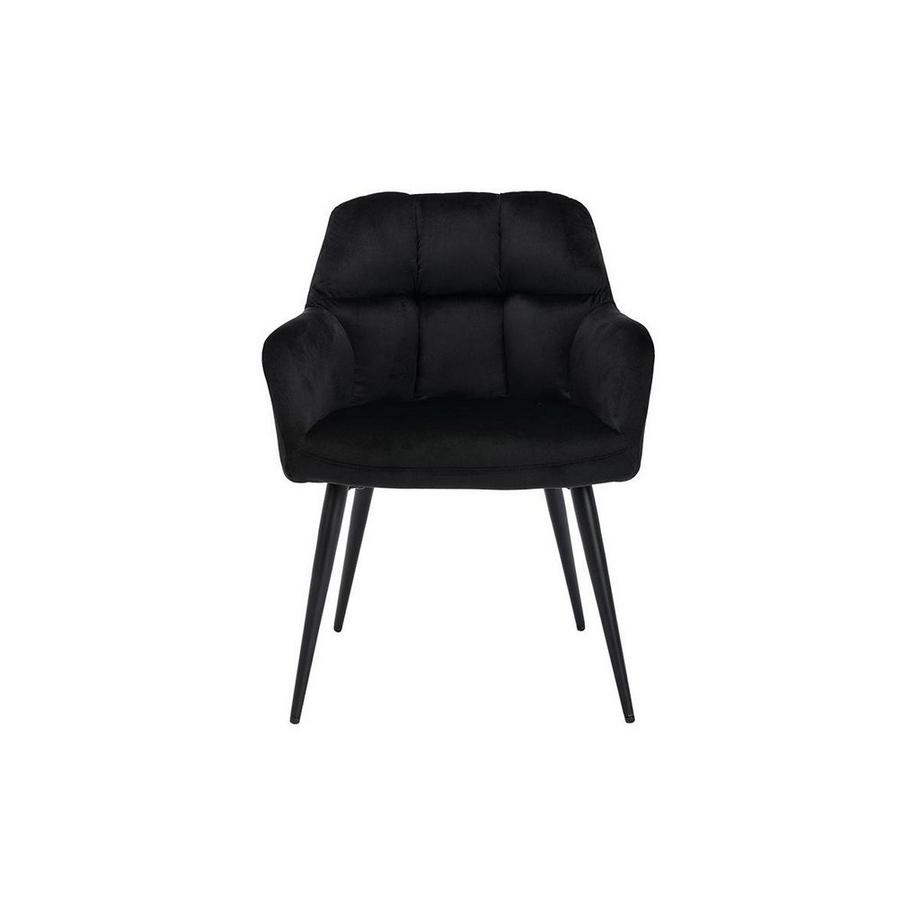 Vente-unique Lot de 2 chaises avec accoudoirs Velours métal PEGA  