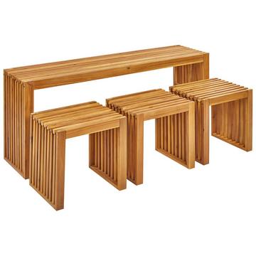 Tables avec chaises en Acacia Moderne BELLANO