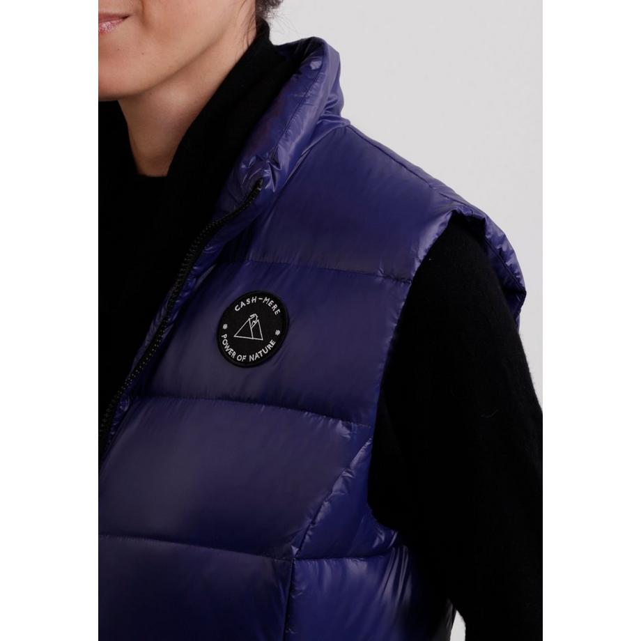 CASH-MERE.CH Gilet in Piumino Fodera Cashmere Effetto Lucido  