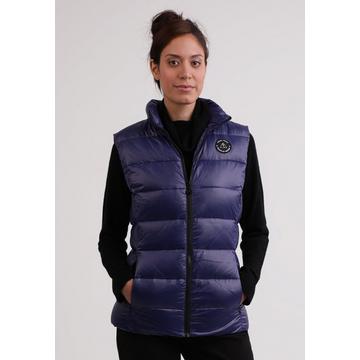 Daunengilet mit Kaschmirfutter in glänzender Optik