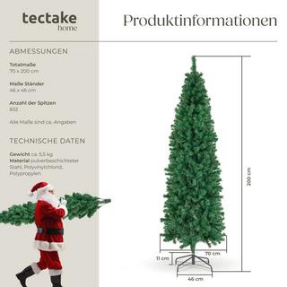 Tectake Albero di Natale artificiale Comet, aspetto realistico  