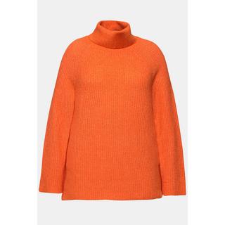 Ulla Popken  Pullover, Rippstrick, Rollkragen, Langarm, recycelt 