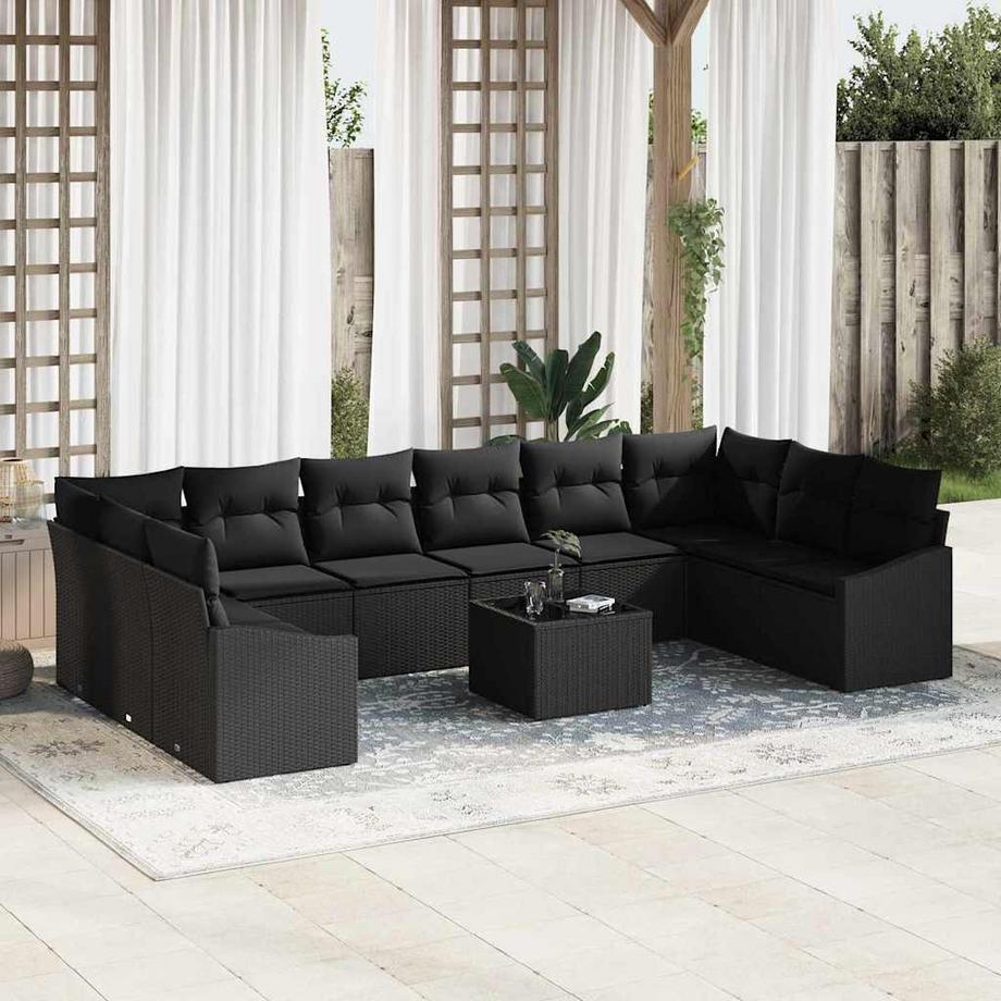 VidaXL Mobilier de jardin poly rattan  