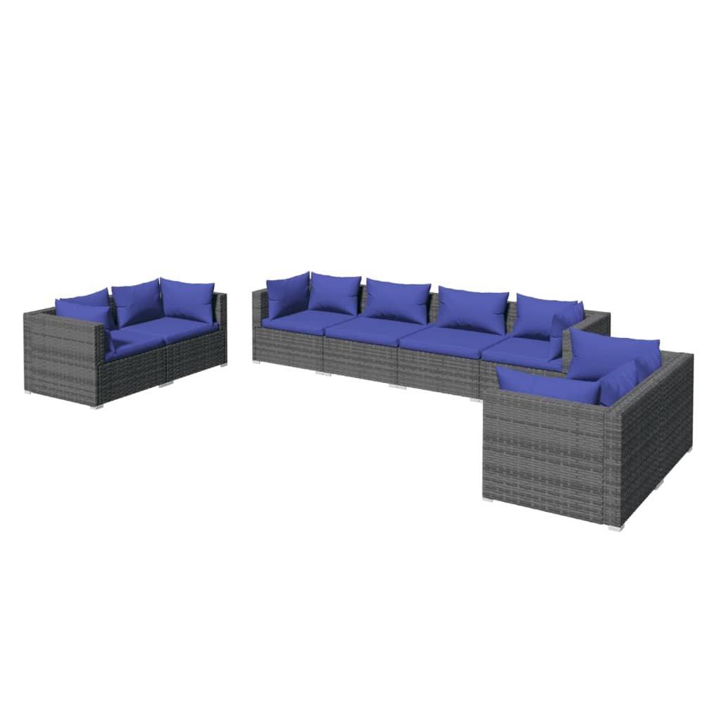 VidaXL set salotto da giardino Polirattan  