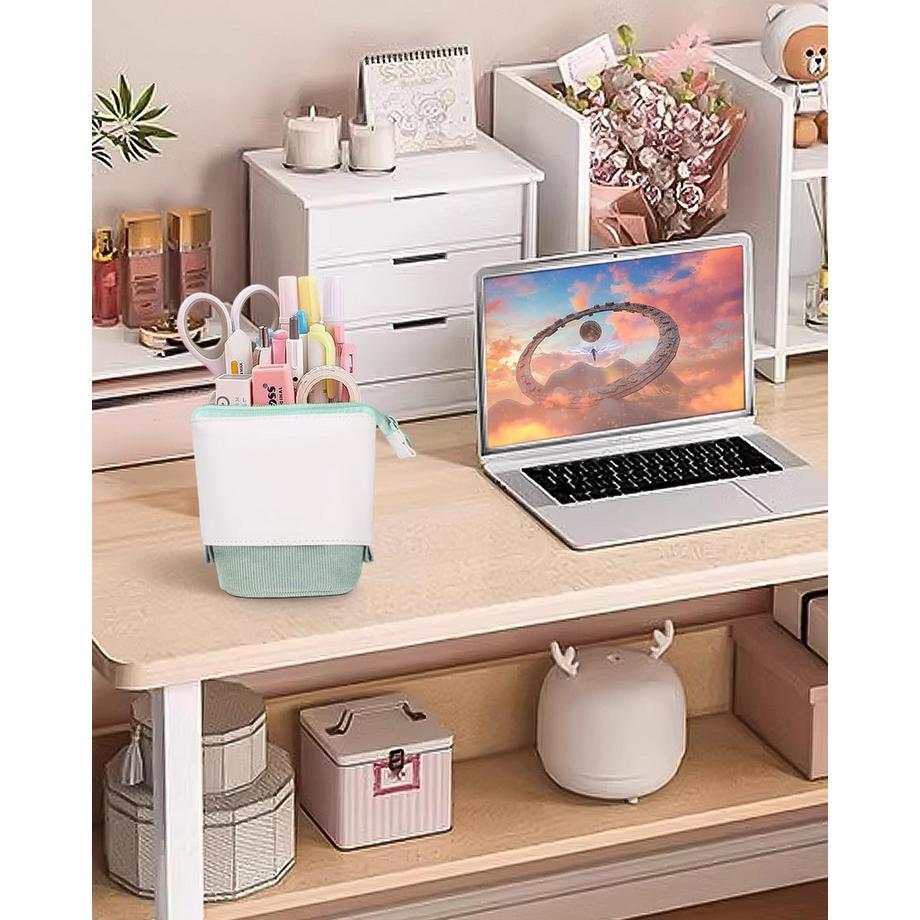 Only-bags.store Trousse à crayons zippée, trousse à crayons télescopique, trousse à crayons 2-en-1, adolescent  