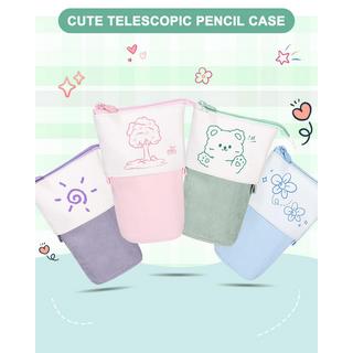 Only-bags.store Trousse à crayons zippée, trousse à crayons télescopique, trousse à crayons 2-en-1, adolescent  