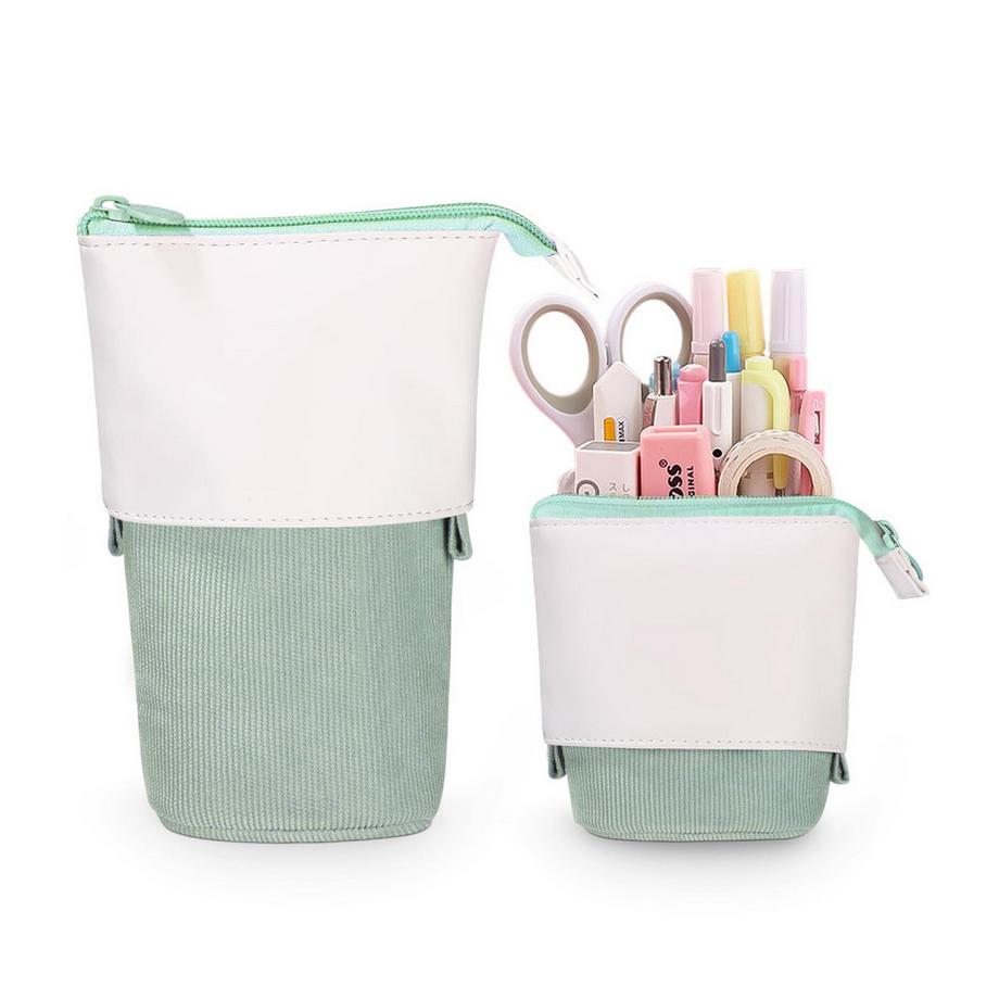 Trousse à crayons zippée, trousse à crayons télescopique, trousse à crayons 2-en-1, adolescent