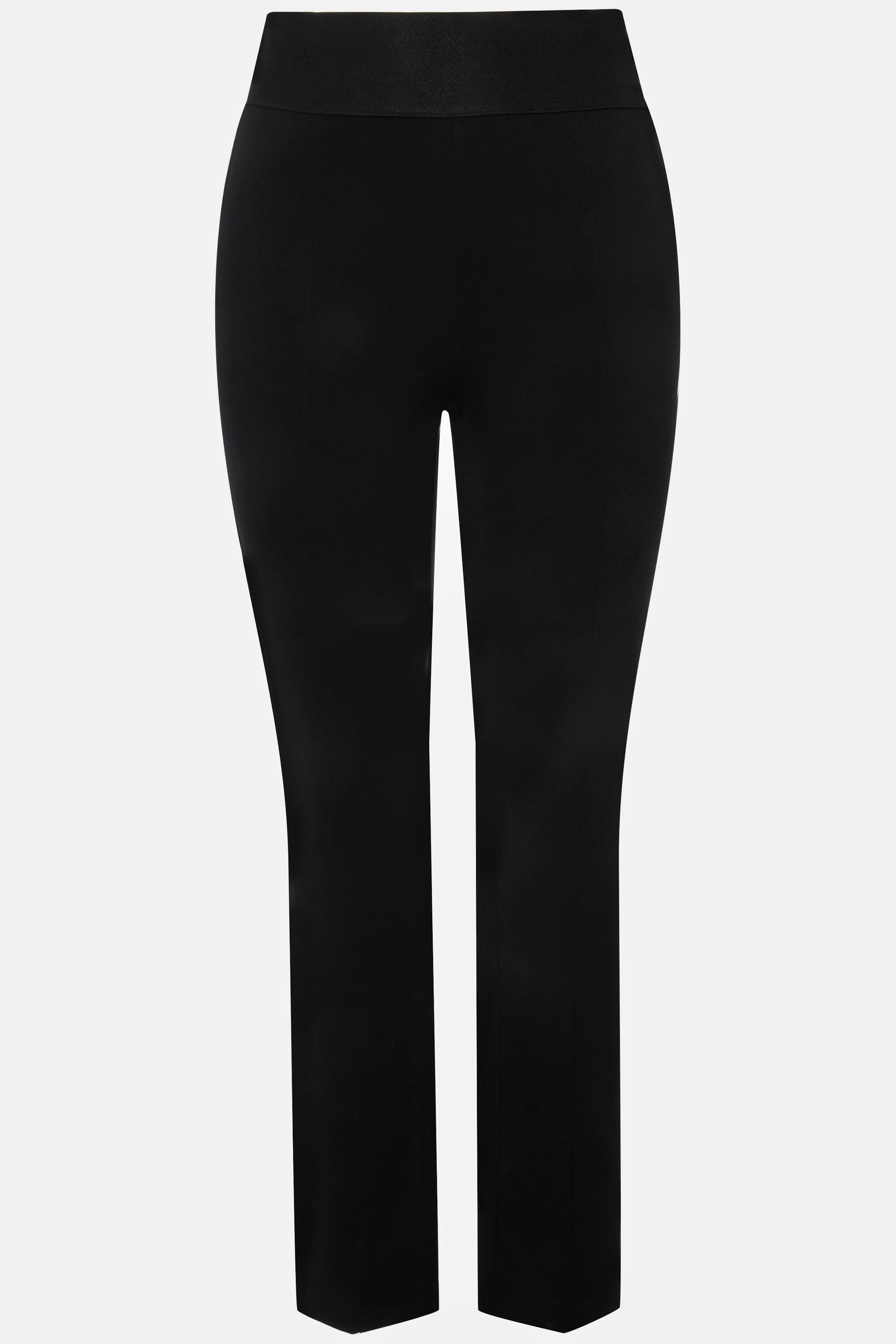 Ulla Popken  Pantalon Sienna, jambe slim et taille élastique, en tissu point de Rome 