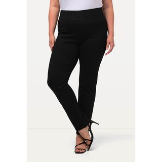 Ulla Popken  Pantalon Sienna, jambe slim et taille élastique, en tissu point de Rome 