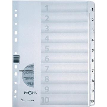 PAGNA Register Karton weiss A4 31004-08 10-teilig, 1-10