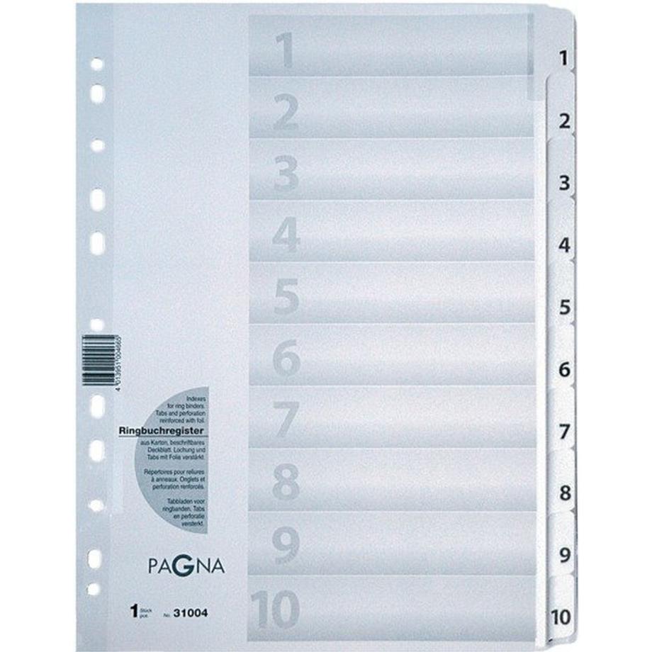 Pagna PAGNA Register Karton weiss A4 31004-08 10-teilig, 1-10  
