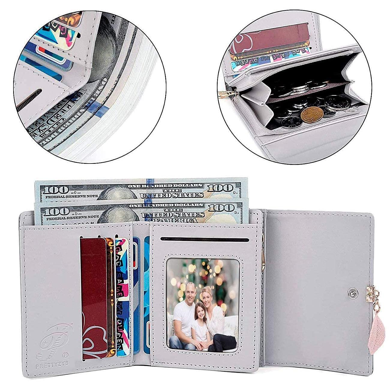 Only-bags.store Portafoglio piccolo in ecopelle liscia con scomparti multipli  