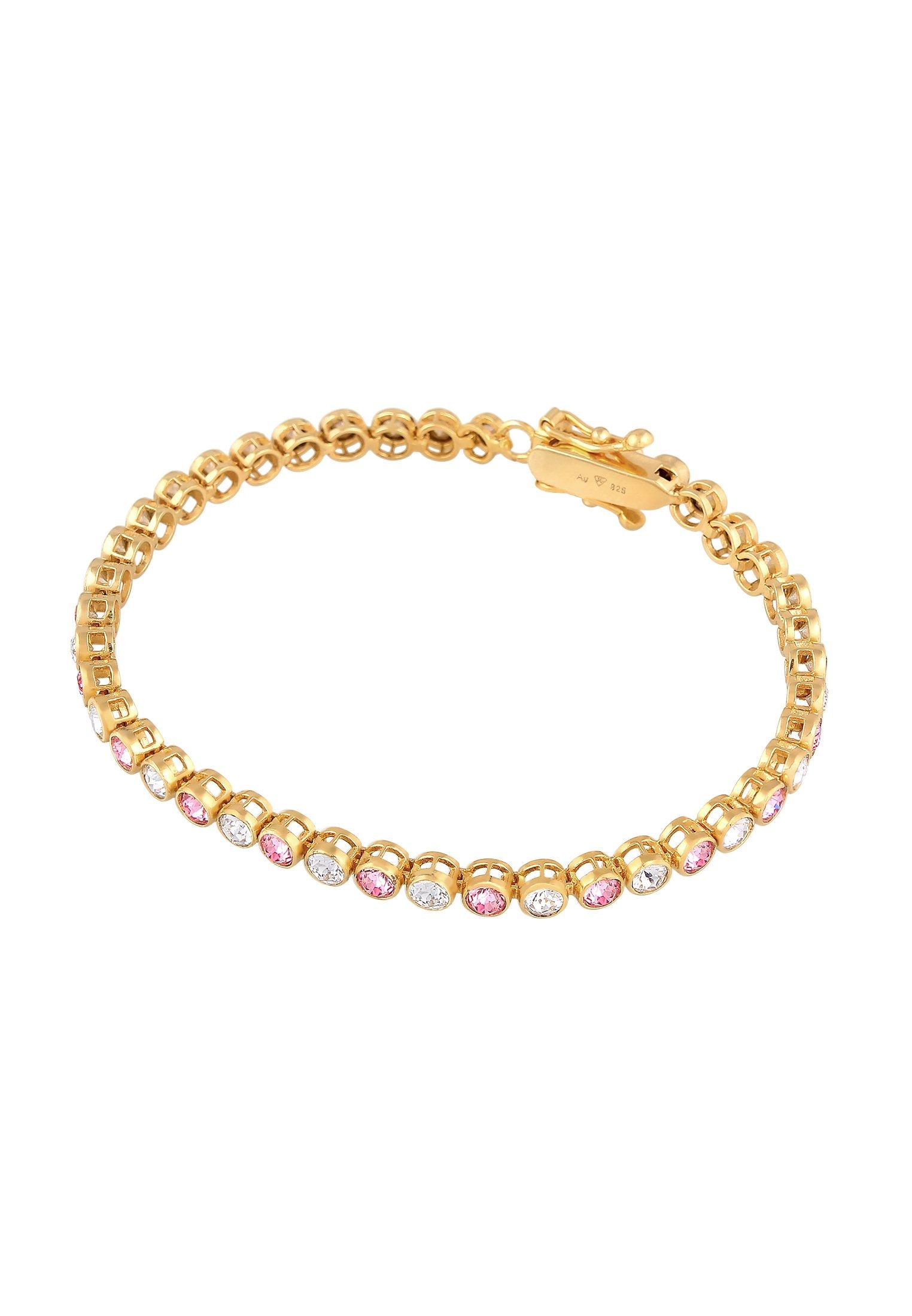 Elli  Bracelet Femmes Tennis Tendance Étincelante Avec Cristaux Rose 