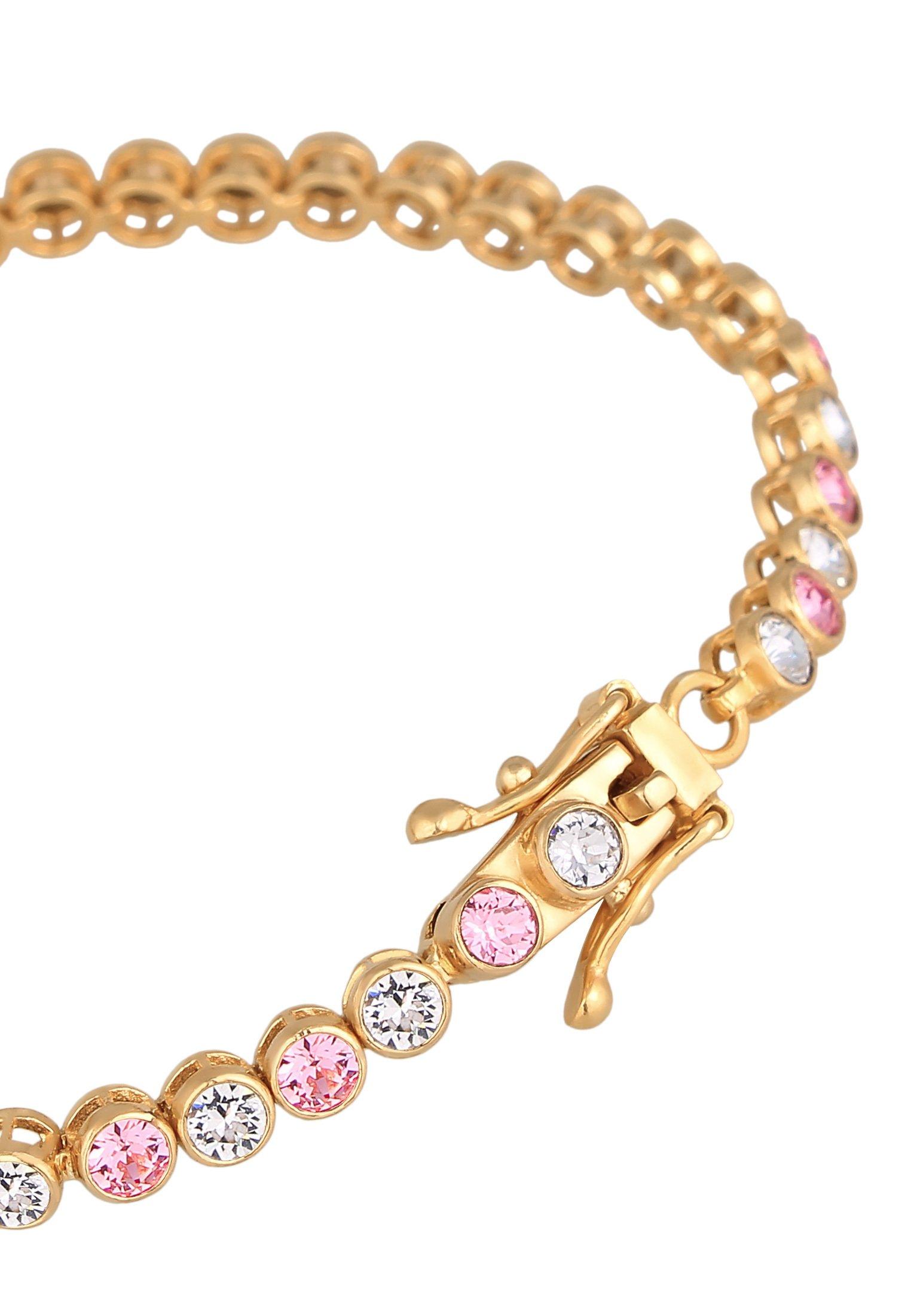 Elli  Bracelet Femmes Tennis Tendance Étincelante Avec Cristaux Rose 