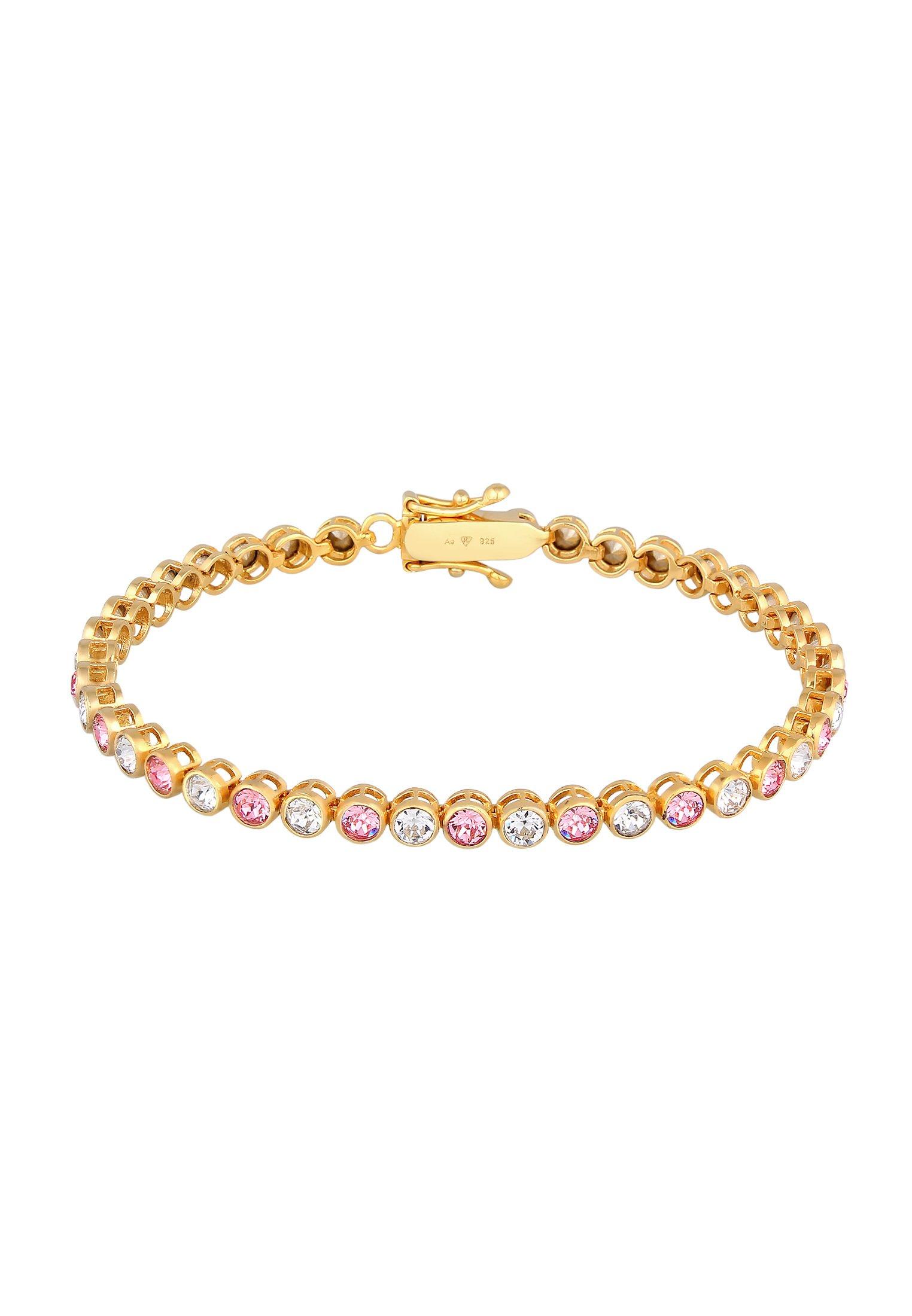 Elli  Bracelet Femmes Tennis Tendance Étincelante Avec Cristaux Rose 