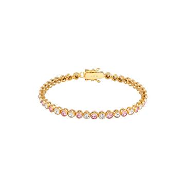 Bracelet Femmes Tennis Tendance Étincelante Avec Cristaux Rose