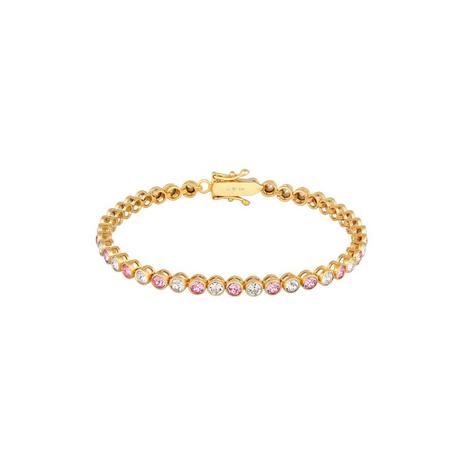 Elli  Bracelet Femmes Tennis Tendance Étincelante Avec Cristaux Rose 