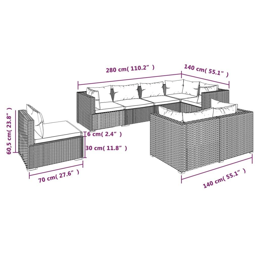 VidaXL Garten lounge set poly-rattan  