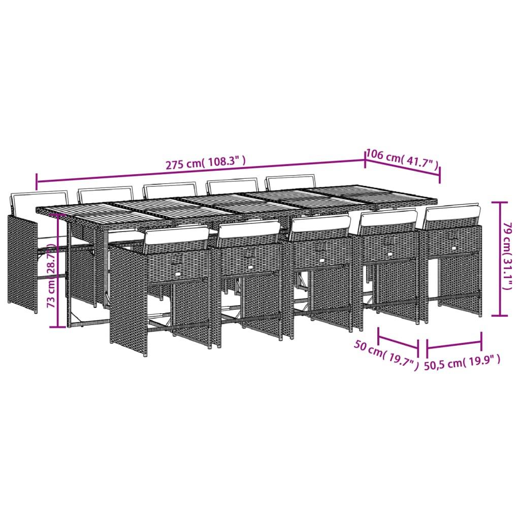 VidaXL Garten essgruppe poly-rattan  