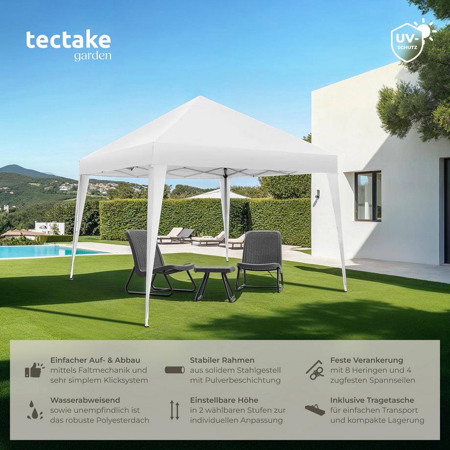 Tectake Pavillon Linosa 3 x 3 m faltbar und wasserabweisend  