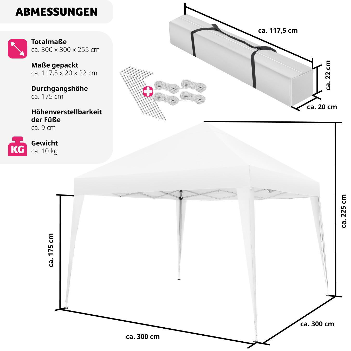 Tectake Pavillon höhenverstellbare Füsse  