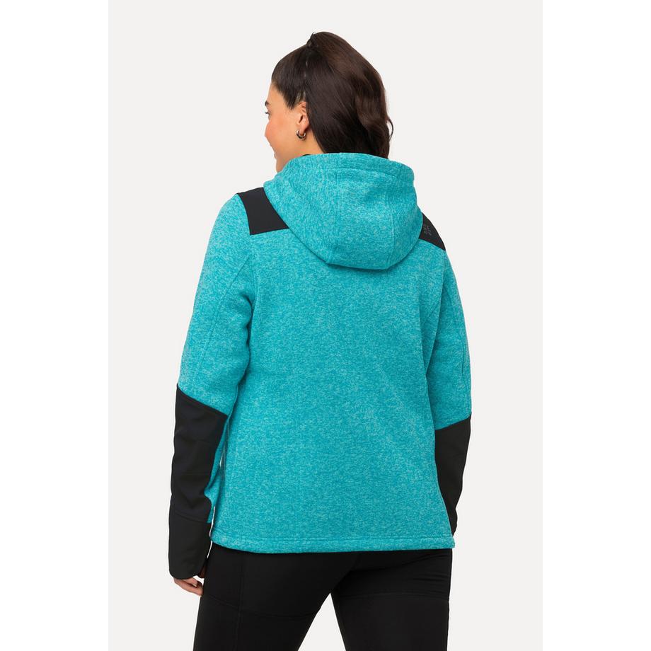 Ulla Popken Fleecejacke Reflektordruck Kapuze Daumenloch  