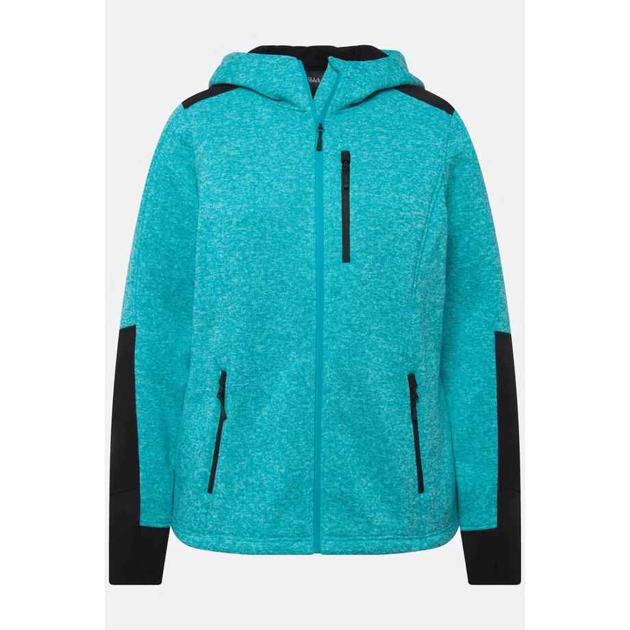 Ulla Popken Fleecejacke Reflektordruck Kapuze Daumenloch  
