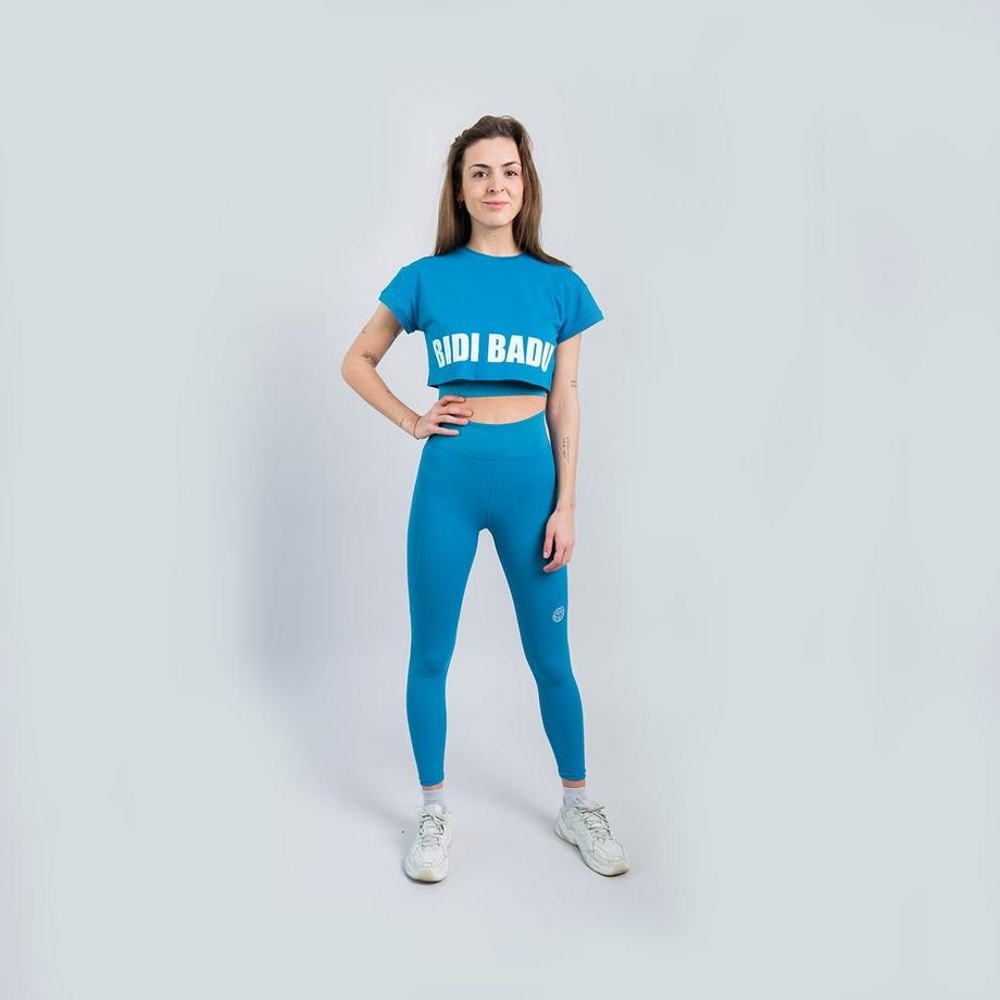 Bidi Badu  Abdominis Crop Move T-Shirt - Petrol 