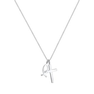 Elli  Collier Femmes Pendentif Croix-Poisson 