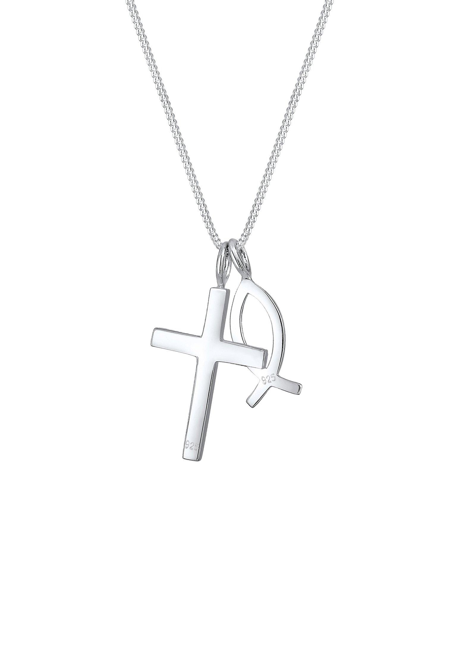 Elli  Collier Femmes Pendentif Croix-Poisson 